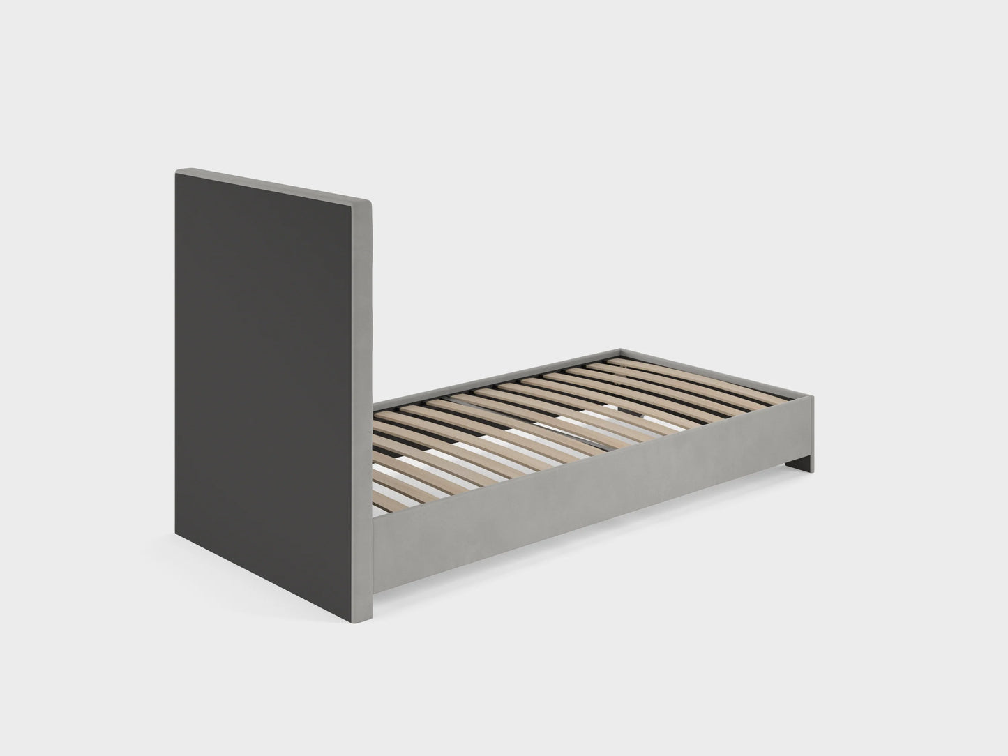 BBM Upholstered Bed Frame – Woven Fabric with Slatted Base
