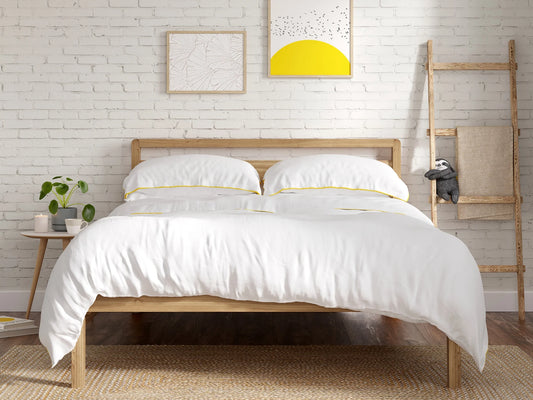 Beds Bunks Mattresses  Bed Frame in Grey Woven Fabric