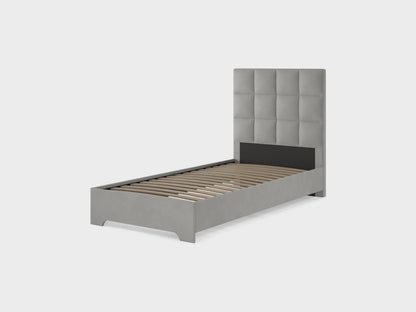 BBM Upholstered Bed Frame – Woven Fabric with Slatted Base