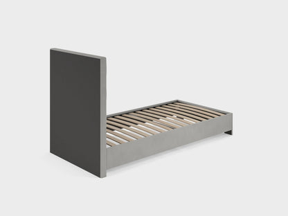 BBM Upholstered Bed Frame – Woven Fabric with Slatted Base