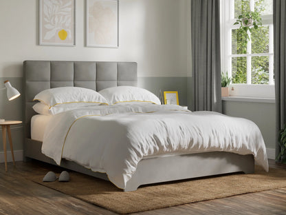 BBM Upholstered Bed Frame – Woven Fabric with Slatted Base