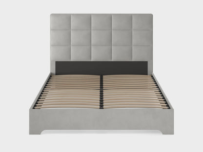 BBM Upholstered Bed Frame – Woven Fabric with Slatted Base