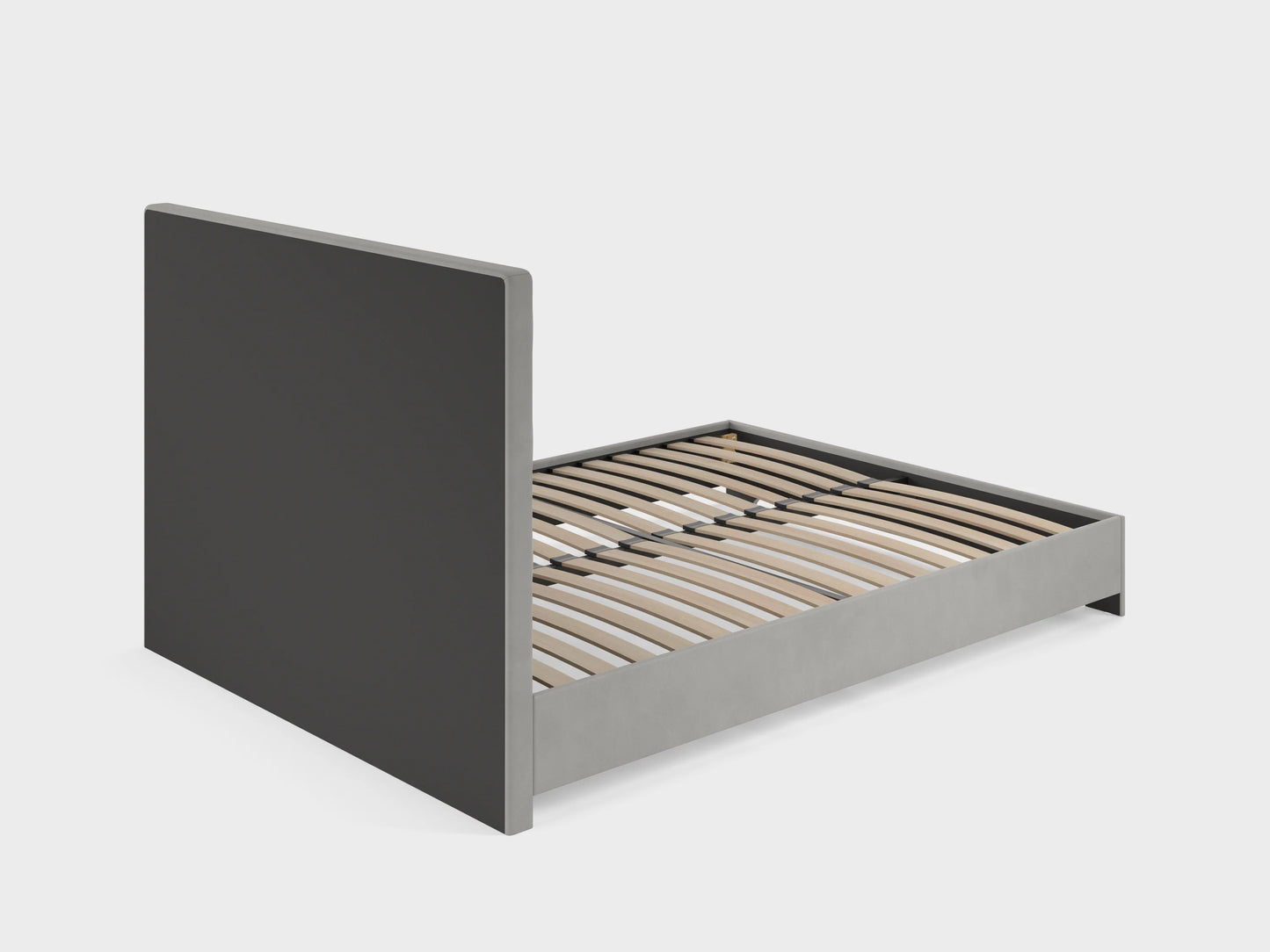 BBM Upholstered Bed Frame – Woven Fabric with Slatted Base