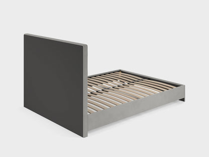 BBM Upholstered Bed Frame – Woven Fabric with Slatted Base