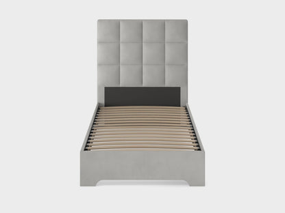 BBM Upholstered Bed Frame – Woven Fabric with Slatted Base