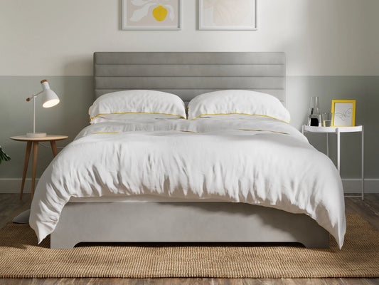 Beds Bunks Mattresses bed frame in grey woven fabric
