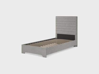 BBM Upholstered Bed Frame – Woven Fabric with Padded Headboard