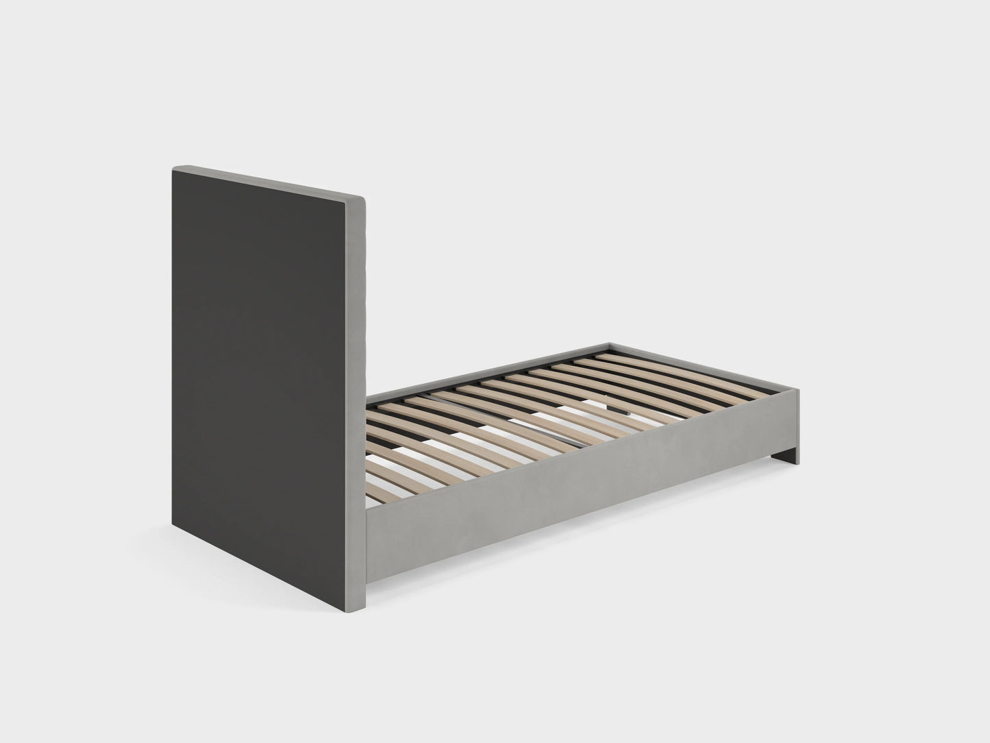 BBM Upholstered Bed Frame – Woven Fabric with Padded Headboard