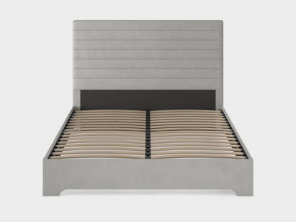 BBM Upholstered Bed Frame – Woven Fabric with Padded Headboard