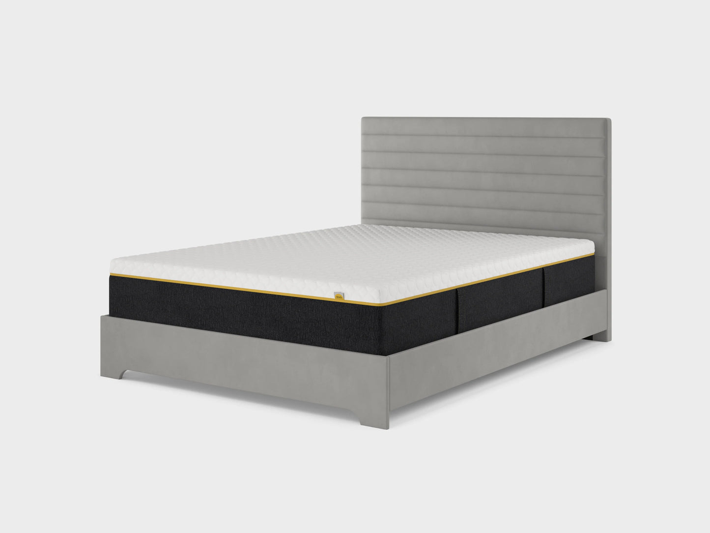 BBM Upholstered Bed Frame – Woven Fabric with Padded Headboard