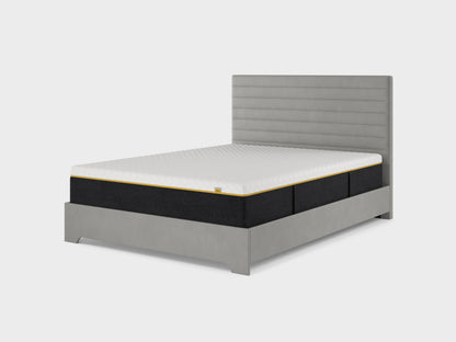 BBM Upholstered Bed Frame – Woven Fabric with Padded Headboard