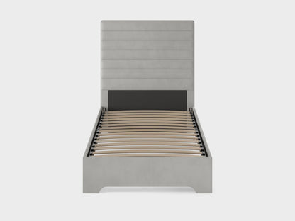BBM Upholstered Bed Frame – Woven Fabric with Padded Headboard