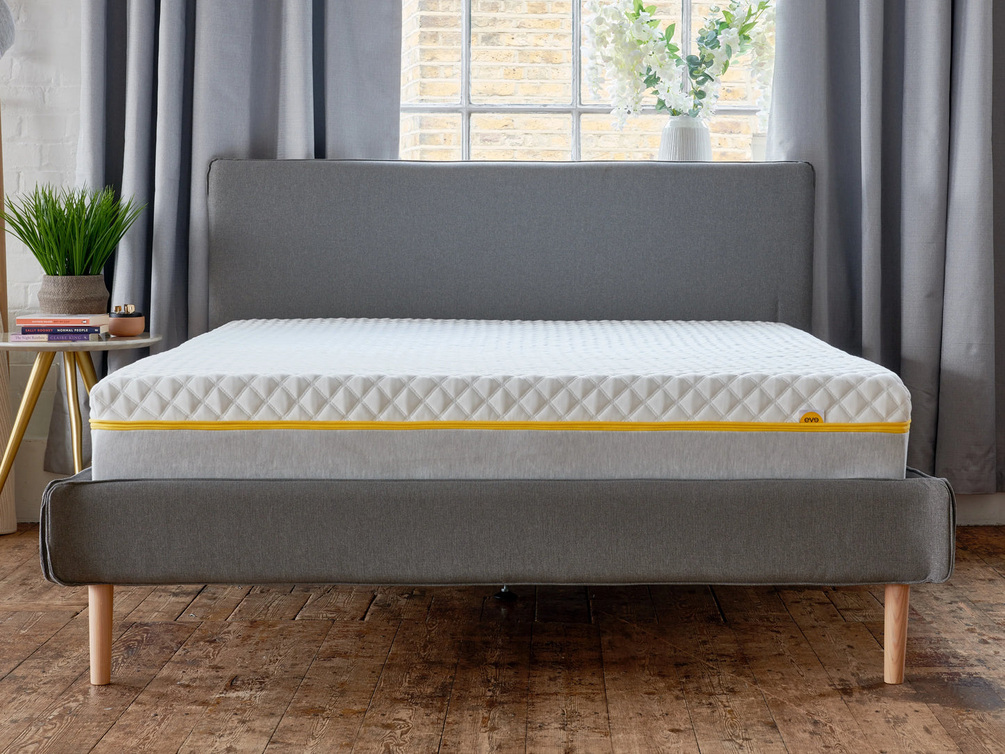 Beds Bunks Mattresses hybrid mattress in white and light grey