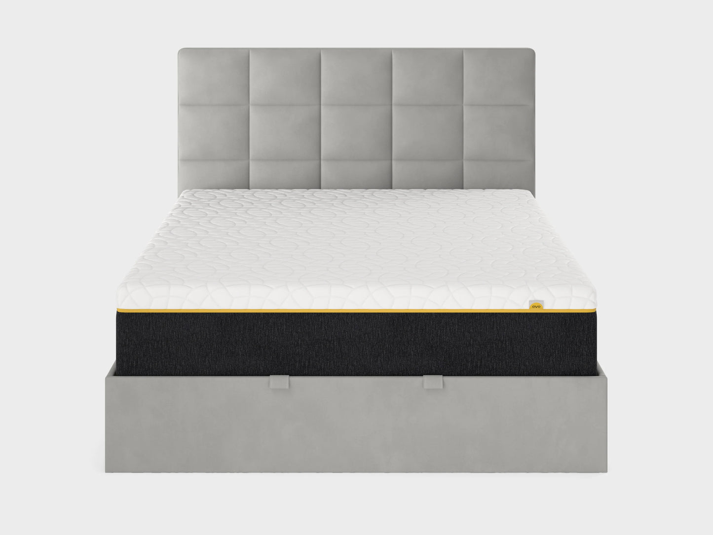 BBM Ottoman Bed Frame – Grey Woven Fabric with Hydraulic Storage