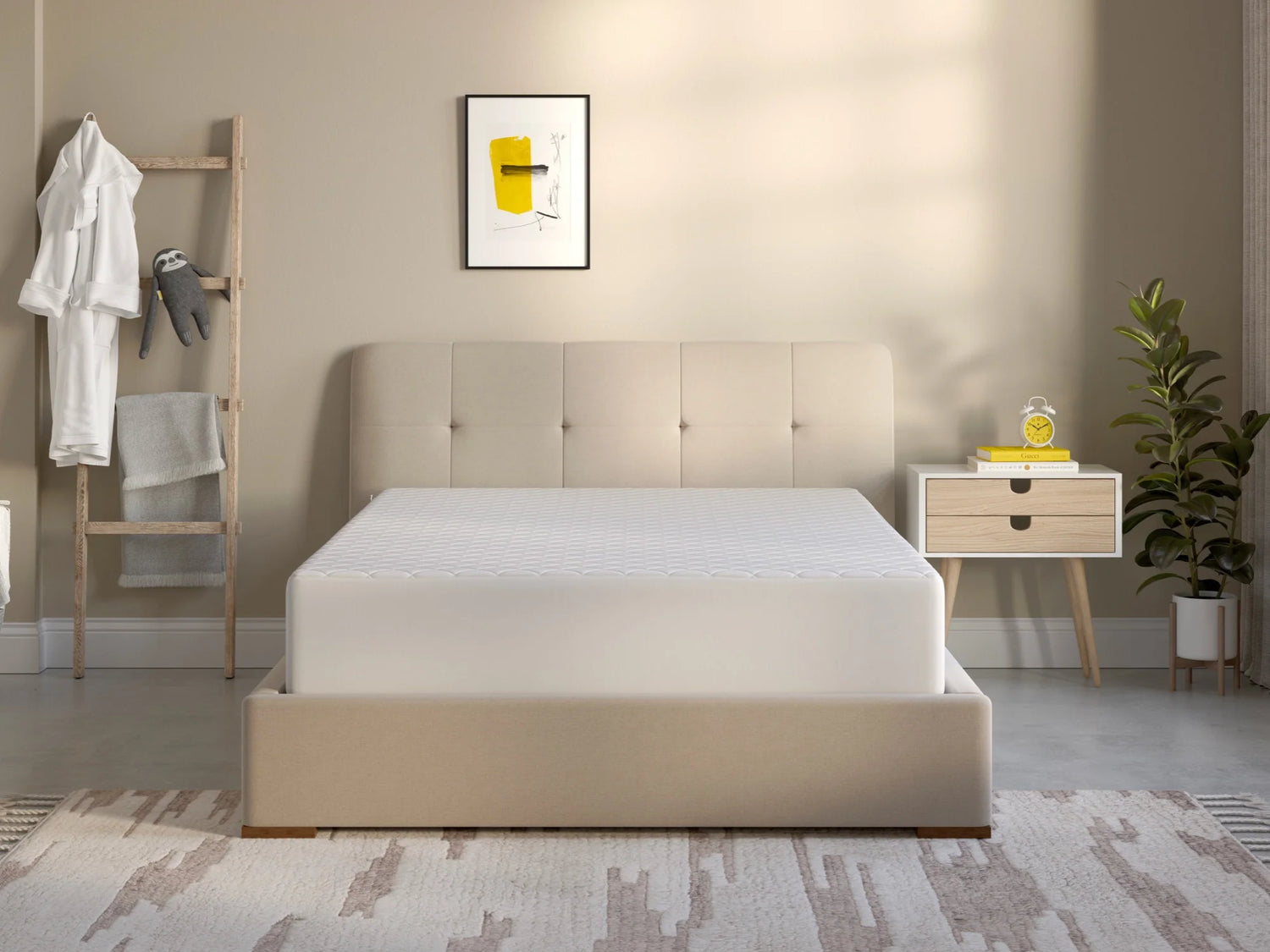 Beds Bunks Mattresses mattress protector white fabric close-up